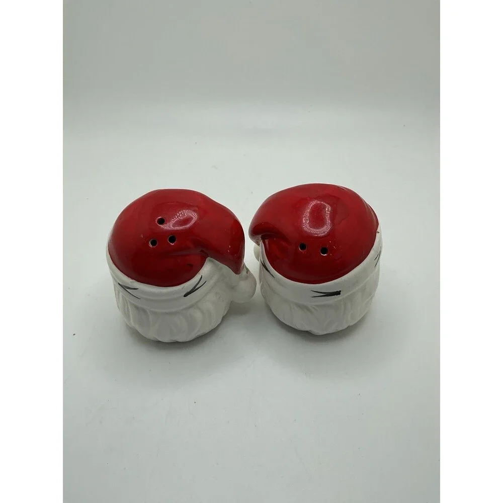 Josef Originals Vintage Christmas BIG Santa Face salt & pepper shakers C.1960’s